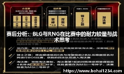 赛后分析：BLG与RNG在比赛中的耐力较量与战术思考