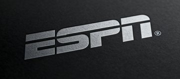 ESPN媒体合作logo，灰色调处理与深色背景协调
